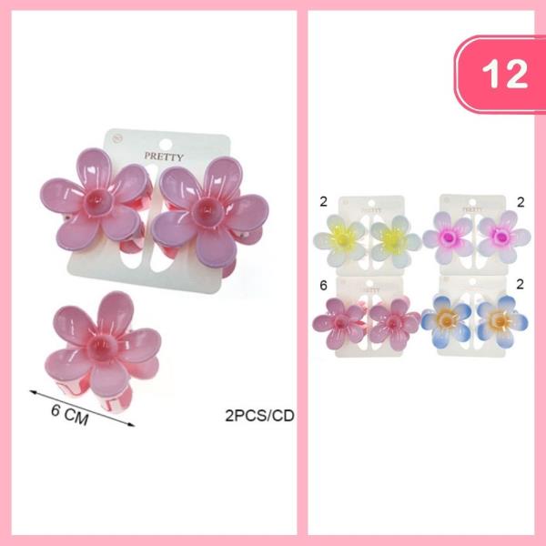 FLOWER HAIR CLAW CLIP (12 UNITS)