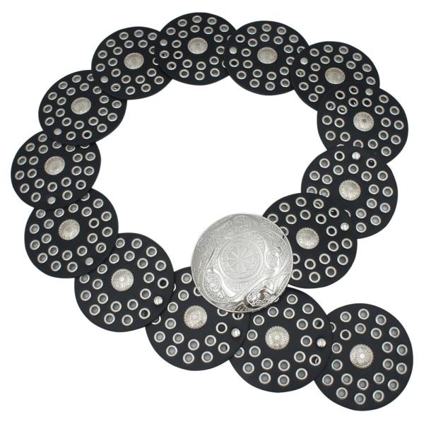 BOHO EMBOSSED DISC EYELET HIP BELET