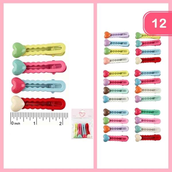 HEART CHARM WAVY HAIR CLIP (12 UNITS)