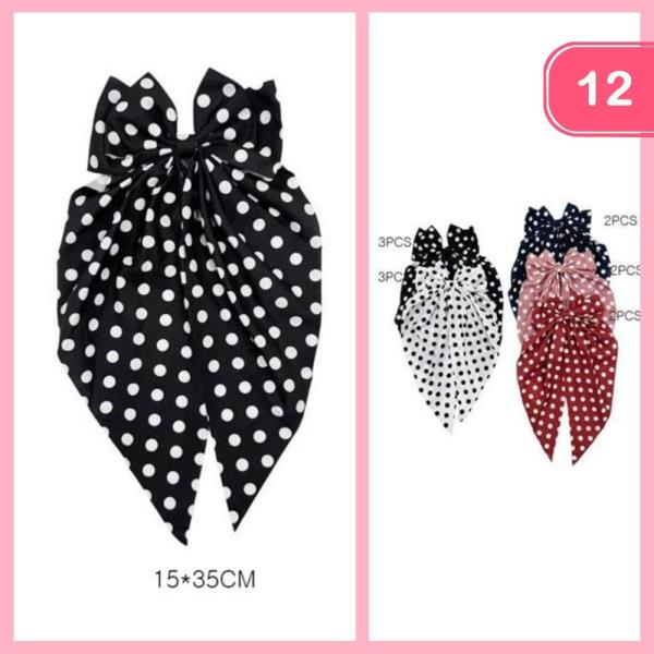 POLKA DOT HAIR BOW (12 UNITS)