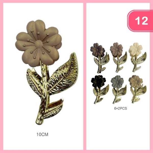 METAL FLOWER HAIR CLAW CLIP (12 UNITS)