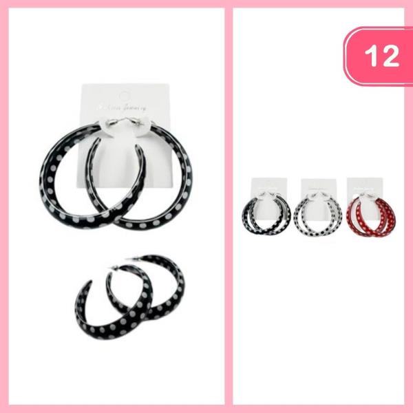 POLKA DOT HOOP EARRING (12 UNITS)