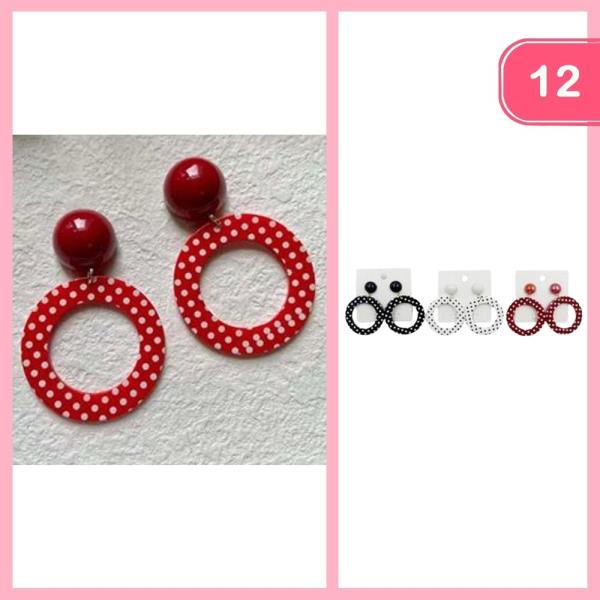 POLKA DOT POST DANGLE EARRING (12 UNITS)