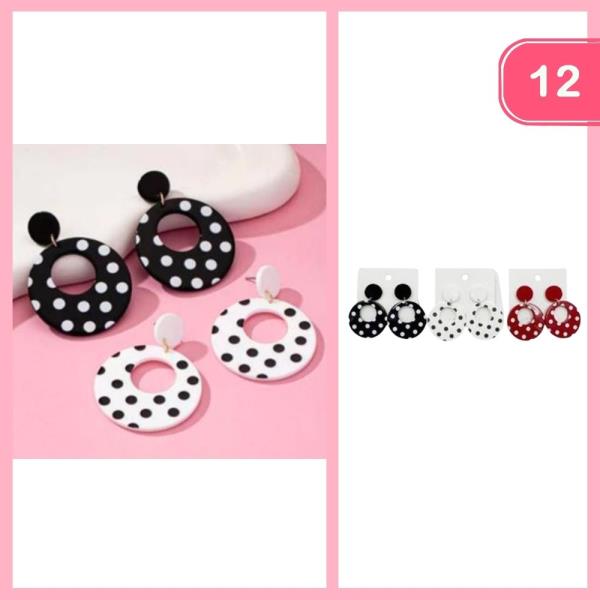 POLKA DOT DANGLE EARRING (12 UNITS)