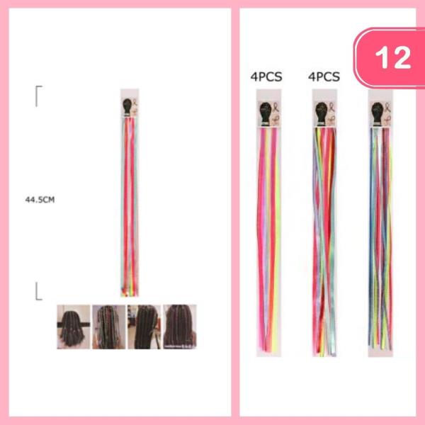 COLORFUL HAIR WRAP STRING (12 UNITS)