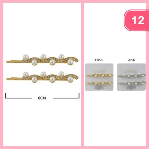RHINESTONE PEARL PIN (12 UNITS)