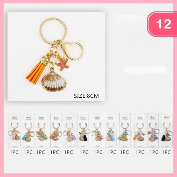 SEASHELL STARSISH TASSEL KEYCHAIN (12 UNITS)
