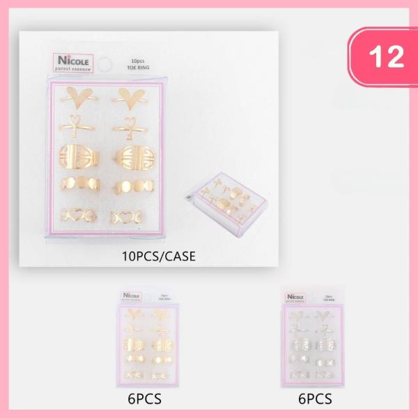 METAL MIXED TOE RING (12 UNITS)