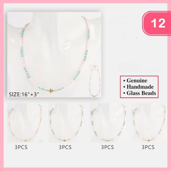 SEED BEAD STAR NECKLACE (12 UNITS)