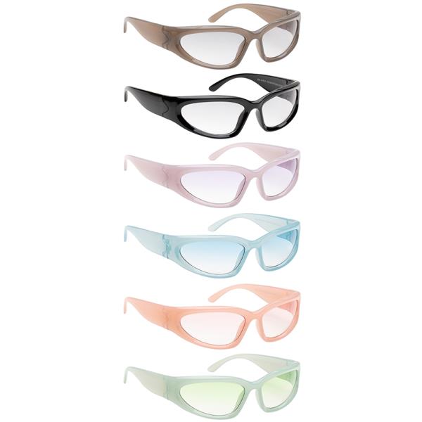 FUTURISTIC COLOR OVAL DESIGN SUNGLASSES 1DZ