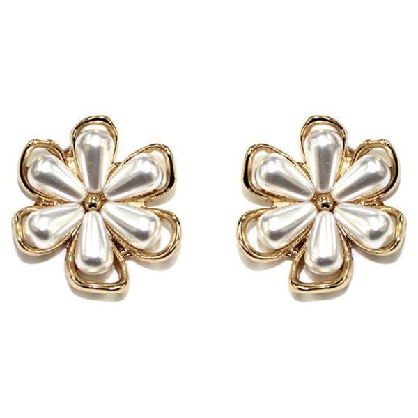 PEARL FLOWER STUD EARRING