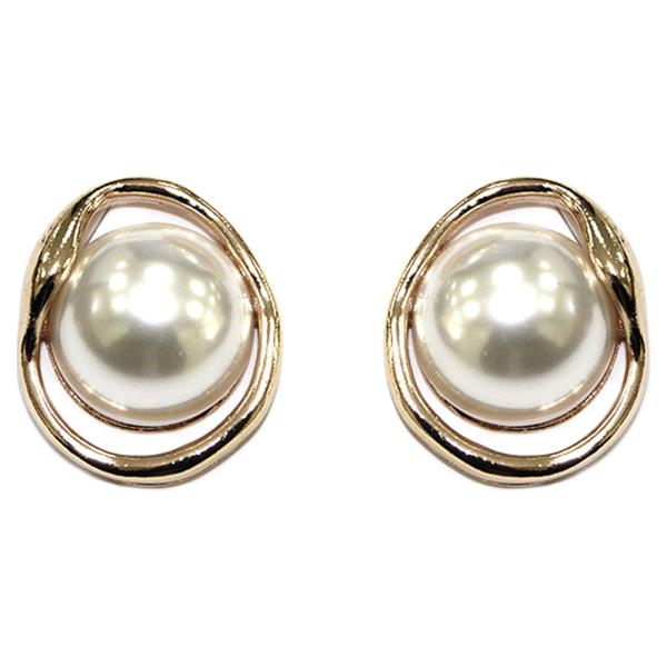 PEARL METAL STUD EARRING