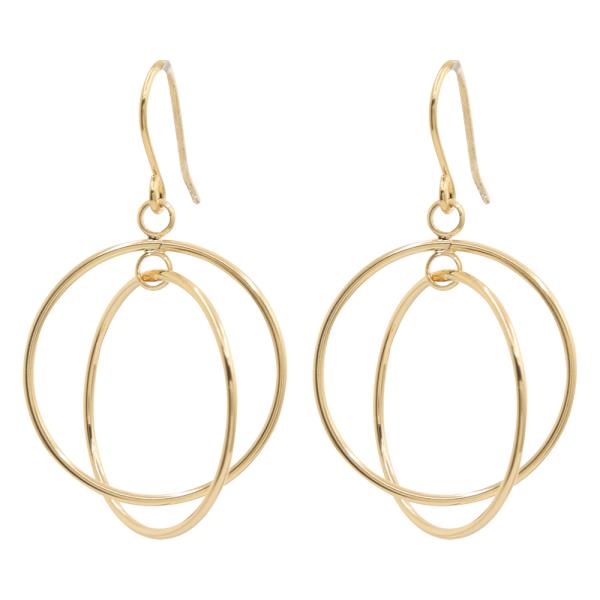 14K GOLD DIPPED DANGLE CIRCLE HOOK EARRING