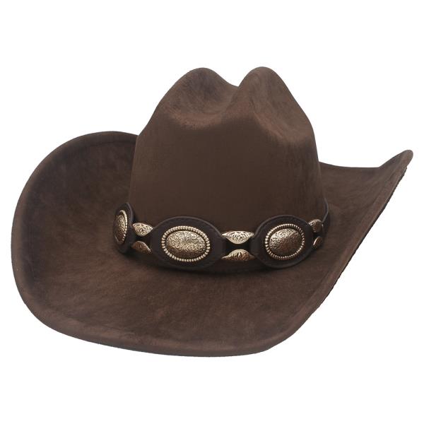 CONCHO LINK BANDED MISCROSUEDE COWBOY H