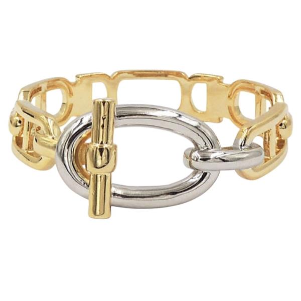 18K BRASS HORSEBIT TOGGLE HINGE BRACELET