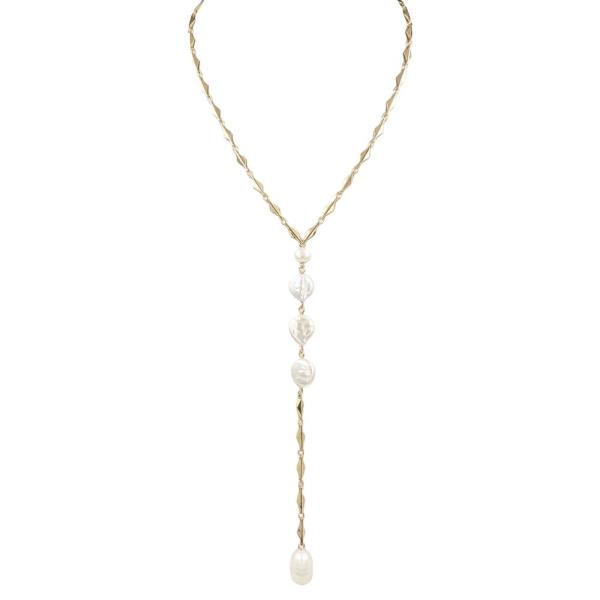 PEARL LARIAT NECKLACE