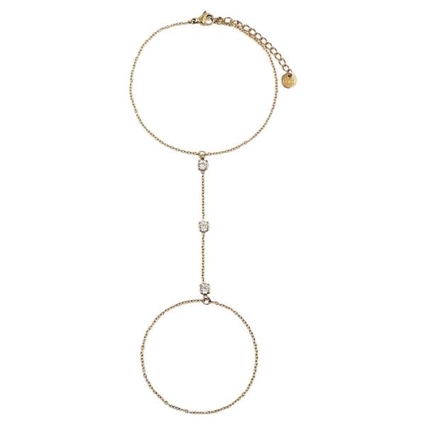 CZ STATION HAND CHAIN BRACELET