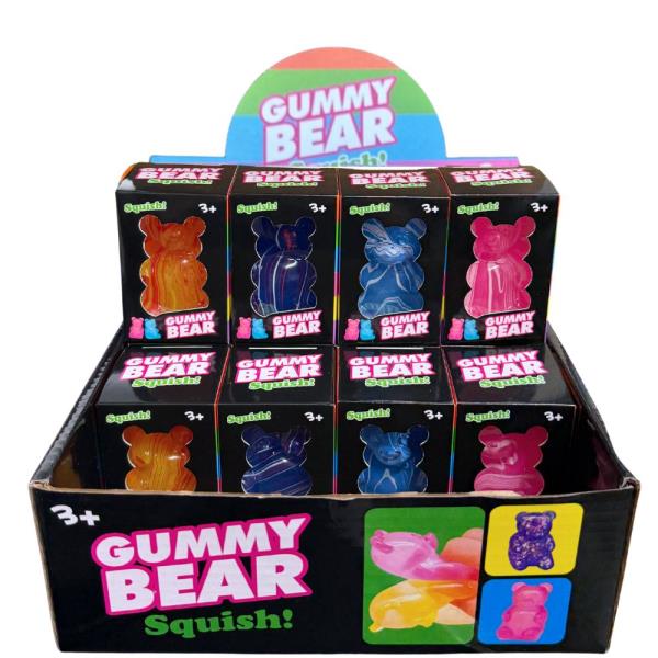 STRIPE GUMMY BEAR SQUISHY SQUEEZE TOY (12 UNITS)
