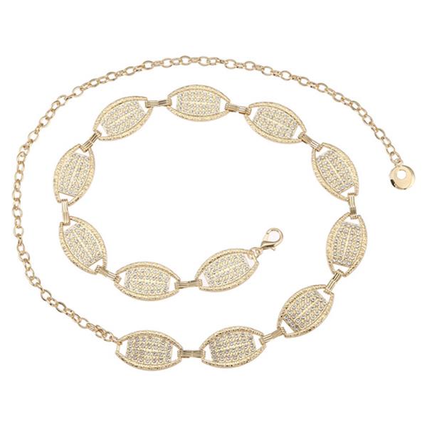 RHINESTONE OVAL LINK CHAIN BELT