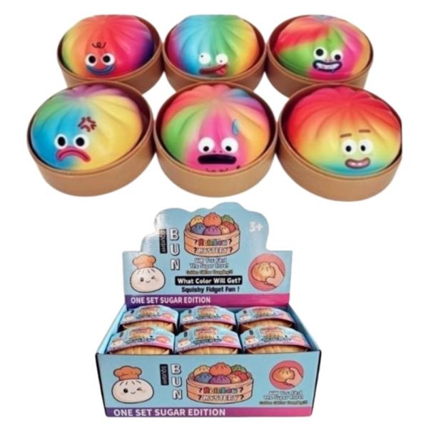 COLORFUL DUMPLING SQUISHY SQUEEZE TOY (12 UNITS)