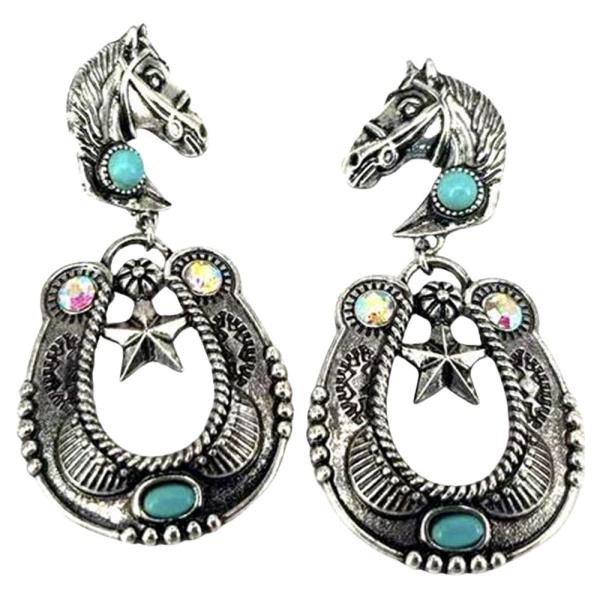 WESTERN HORSE SHOE DANGLE EARRING