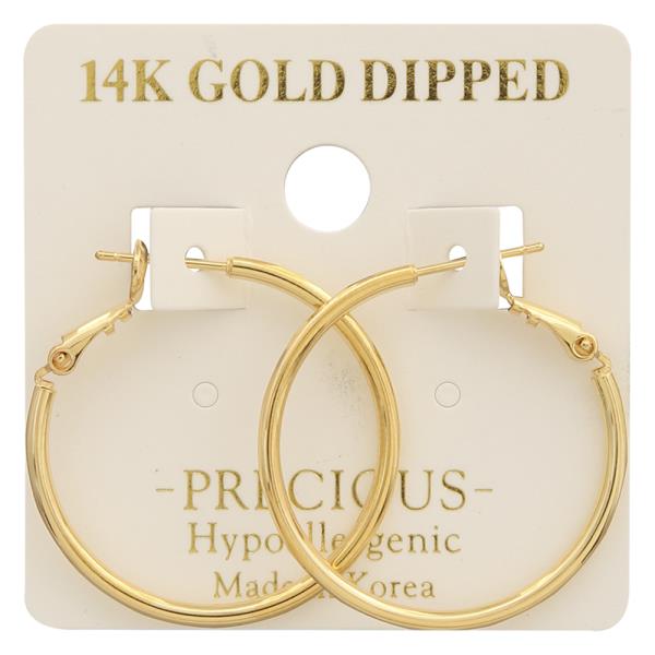 14K GOLD DIPPED HOOP EARRING