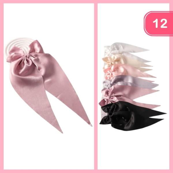 SILK POINTED TAIL HAIR BOW (12 UNITS)