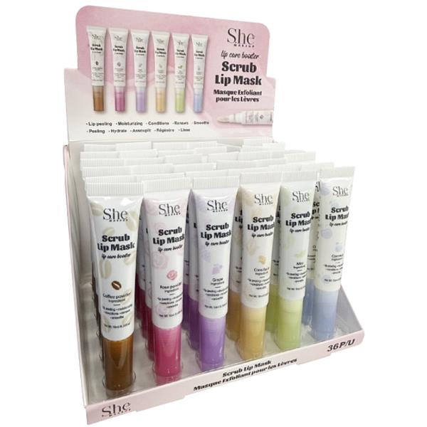 SHE MAKEUP SCRUB LIP MASK (36 UNITS)