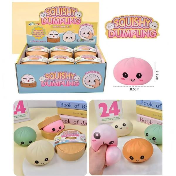 SQUISHY SQUEEZE DUMPLING TOY (12 UNITS)