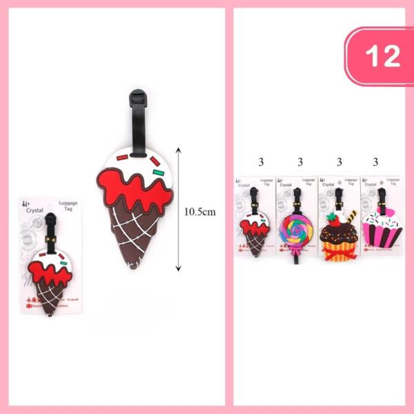 CUTE SWEETS LUGGAGE TAGS (12 UNITS)