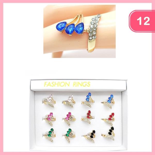 RHINESTONE WRAP RING (12 UNITS)