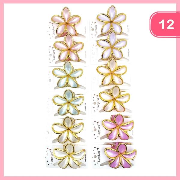 FLOWER HAIR CLAW CLIP (12 UNITS)