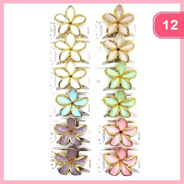 FLOWER HAIR CLAW CLIP (12 UNITS)