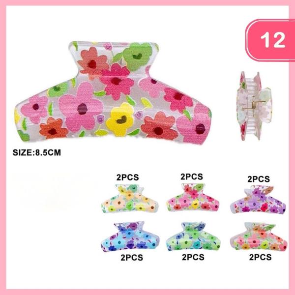FLOWER HAIR CLAW CLIP (12 UNITS)