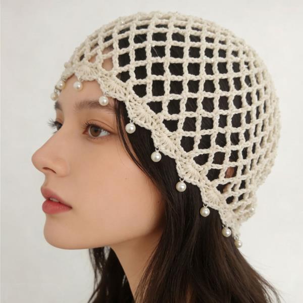 PEARL CROCHET HAIR CAP