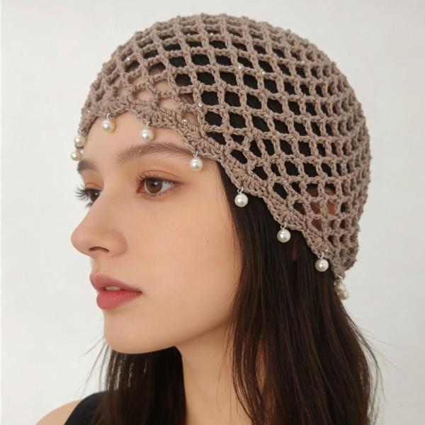 PEARL CROCHET HAIR CAP