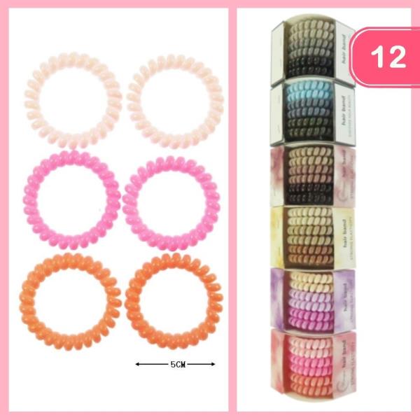 SPIRAL HAIR TIES (12 UNITS)
