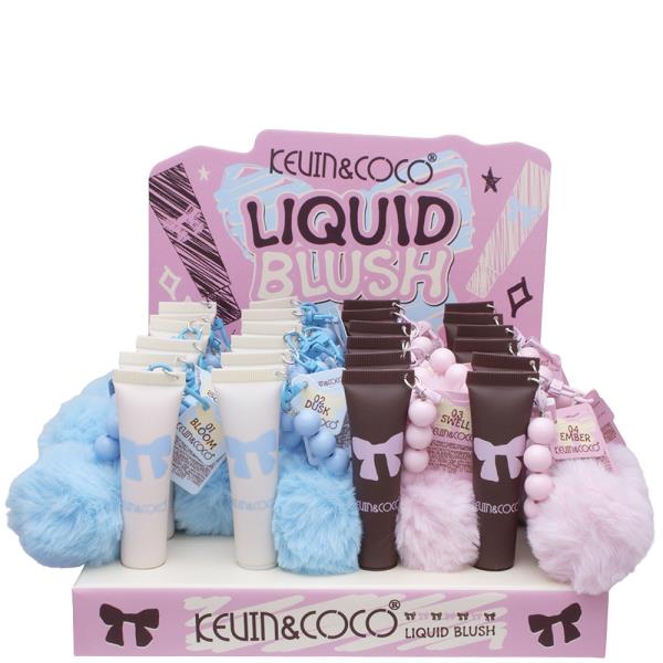 KEVIN AND COCO LIQUID BLUSH W POM POM BEAD KEYCHAIN (24 UNITS)
