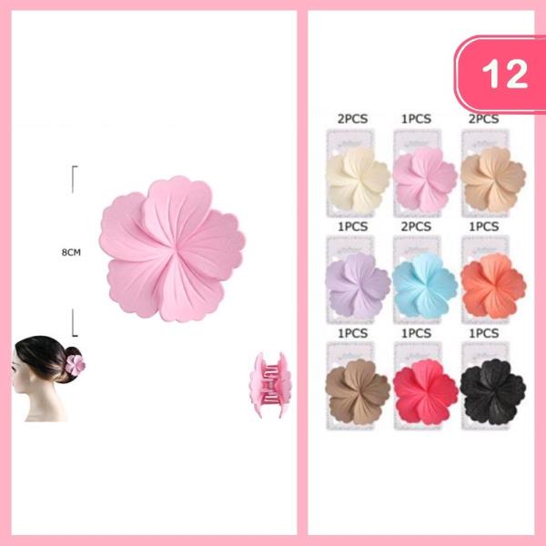 FLOWER HAIR CLAW CLIP (12 UNITS)