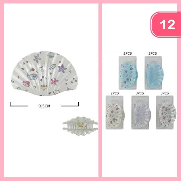 SEA LIFE PRINT HAIR CLAW CLIP (12 UNITS)