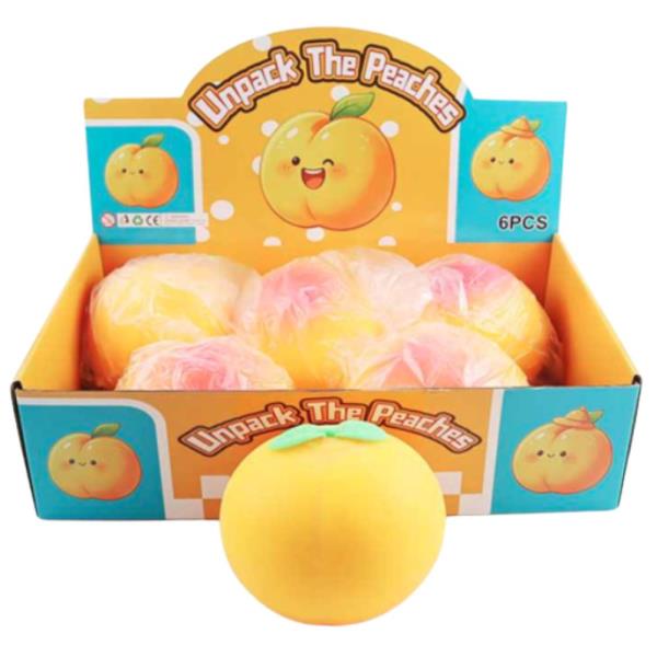ETA-7/10 12 CM UNPACK THE PEACH JUMBO SQUISHY SQUEEZE TOY (6 UNITS)