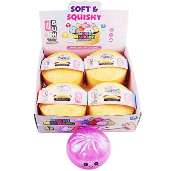 ETA-7/10 15 CM XLARGE GLITTER DUMPLING SQUISHY SQUEEZE TOY (4 UNITS)