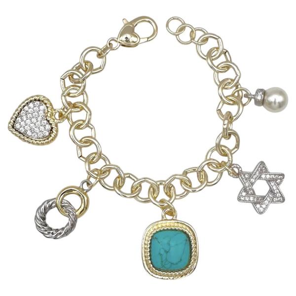 CZ PAVE CHARM BRACELET
