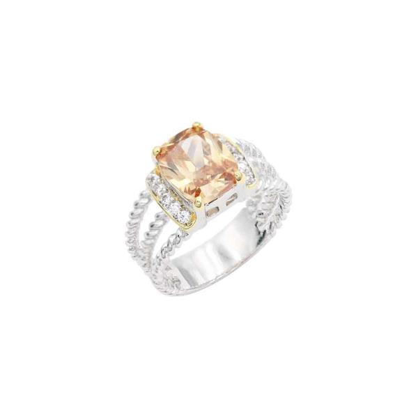 TWO TONE PLATED CZ RING