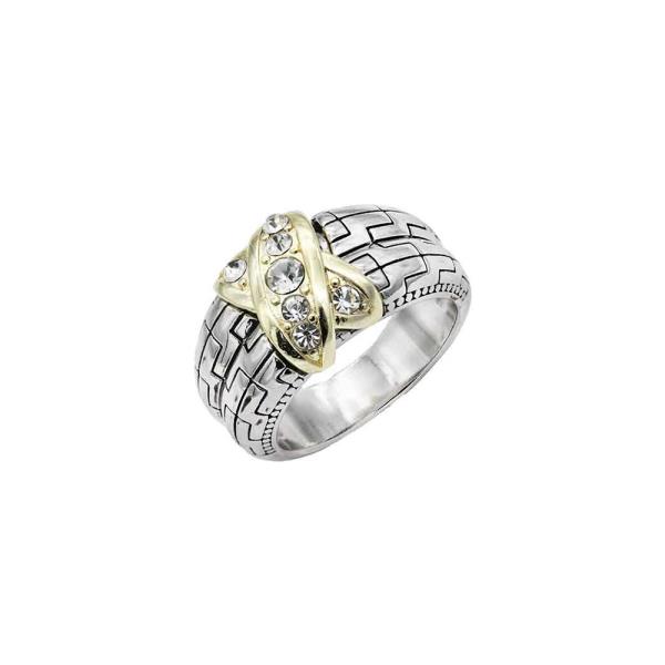 TWO TONE CZ RING