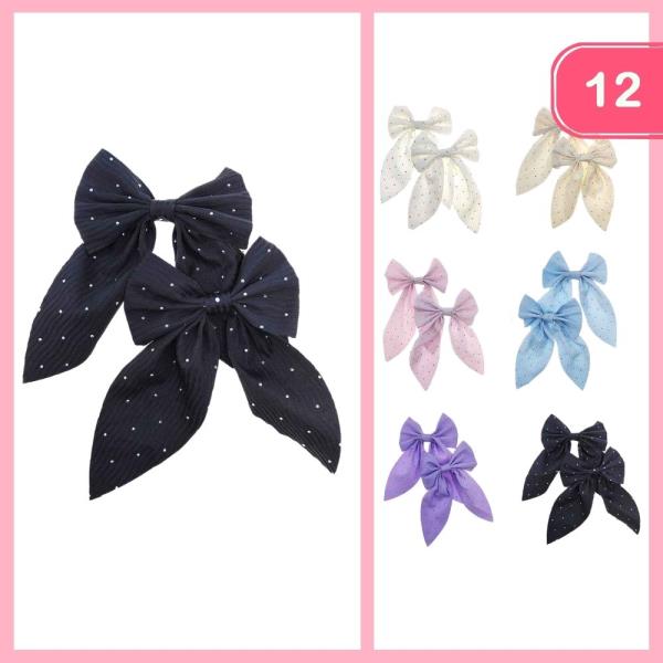 POLKA DOT HAIR BOW (12 UNITS)