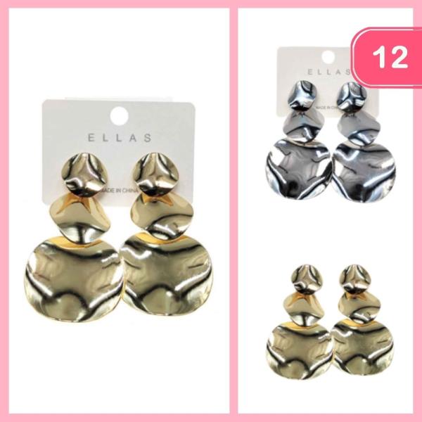 METAL ROUND DROP EARRINGS (12 UNITS)