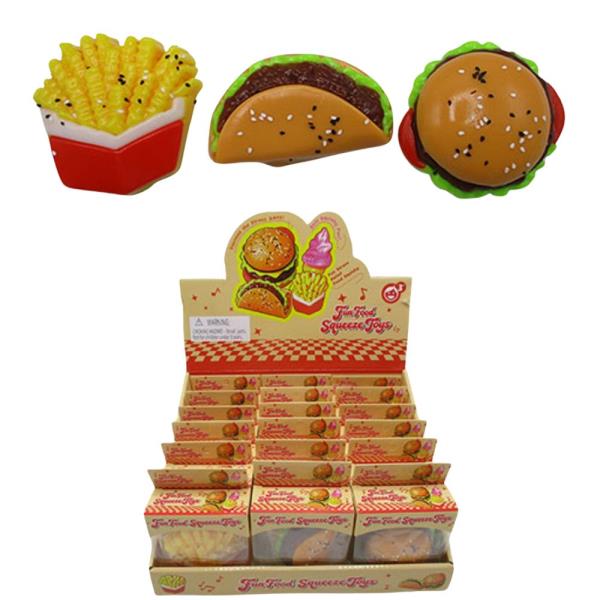 ETA-7/31 FAST FOOD SQUISHY SQUEEZE TOY (12 UNITS)