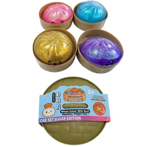 ETA-7/31 15 CM GLITTER DUMPLING SQUISHY SQUEEZE TOY (4 UNITS)