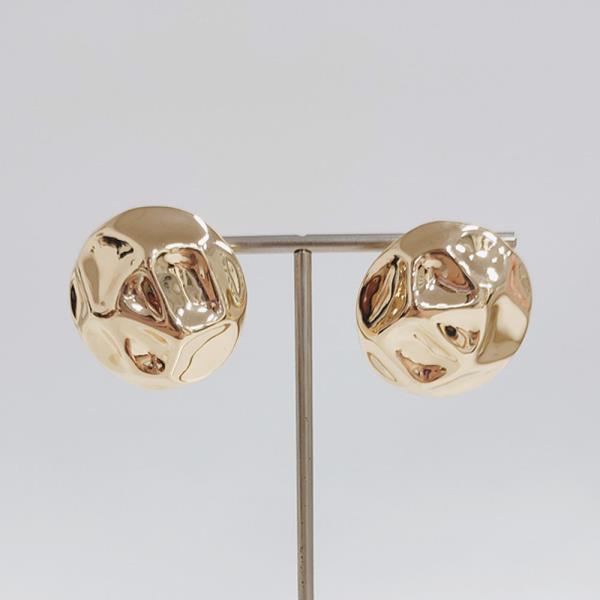 ROUND HAMMERED POST EARRING
